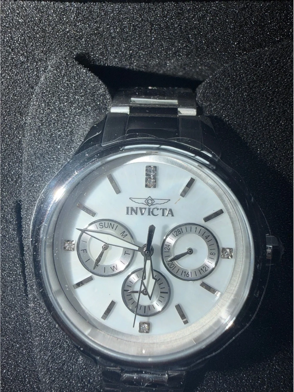 $249 INVICTA ANGEL LUMAMODE WOMANS WATCH 38mm WITH MOTHER OF PEARL DIAL